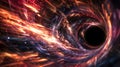 A black hole is shown in this image with a bright light, AI Royalty Free Stock Photo