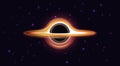 Black hole with singularity in dark space with stars, abstract cosmic explosion in galaxy