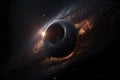 Black Hole in Space Pulling Small Planet Royalty Free Stock Photo