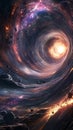 Black hole in space, surreal illustration Royalty Free Stock Photo