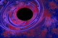 Black hole in the universe, red nebulas with stars imagination image, deep space illustration