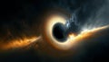 Black hole in universe, wormhole and galaxy in outer space, generative AI Royalty Free Stock Photo