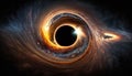 Black hole in universe, wormhole and galaxy in outer space, generative AI Royalty Free Stock Photo