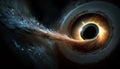 Black hole in universe, wormhole and galaxy in outer space, generative AI Royalty Free Stock Photo