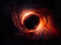 Black hole warps space and time. Imagination of a black hole. Royalty Free Stock Photo