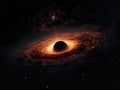 Black hole warps space and time. Imagination of a black hole. Royalty Free Stock Photo