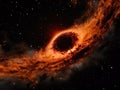 Black hole warps space and time. Imagination of a black hole. Royalty Free Stock Photo