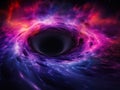 Black hole warps space and time. Imagination of a black hole. Royalty Free Stock Photo