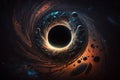 black holes and falling stars on dark background Generative AI Royalty Free Stock Photo