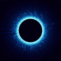 Black holes in the space. Abstract vector background with blue toned swirl and hole in center or collapsar isolated on
