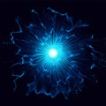 Black holes in the space. Abstract vector background with blue toned swirl and hole in center or collapsar isolated on