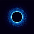 Black holes in the space. Abstract vector background with blue toned swirl and hole in center or collapsar isolated on