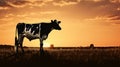 black holstein cow silhouette