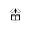 Black Holy Bible Flat icon or logo