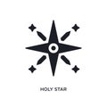 black holy star isolated vector icon. simple element illustration from religion concept vector icons. holy star editable logo