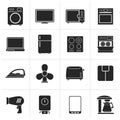 Black home appliance icons