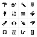 Black Home repair and renovation icons