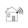 black home wifi icon. Communication concept. Vector illustration.