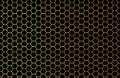 Black honeycomb tiles. Hexagon geometry pattern. Minimal black background of honeycomb for modern cover, ad baner, web Royalty Free Stock Photo