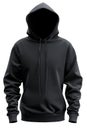 Black Hooded Sweatshirt on Display Against a Neutral Background