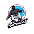 Black Hoodie Boy Silhouette Snowboard Seasonal Extreme Sports