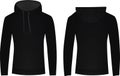 Black hoodie front and back view Royalty Free Stock Photo