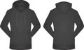 Black hoodie. front and back view Royalty Free Stock Photo