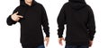 Black hoodie set mockup isolated over white background Royalty Free Stock Photo