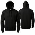 Black hoodie sweatshirt front and back view on white background isolated on white background Royalty Free Stock Photo