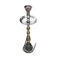 Black hookah with black rubber tube and black flask isolated on white. 3D illustration Royalty Free Stock Photo