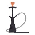 Black Hookah on the white background. Vector illustration Royalty Free Stock Photo