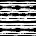 Black horizontal lines hand drawn seamless pattern. Vector ink ornament for wrapping paper. Royalty Free Stock Photo