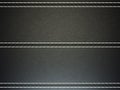 Black horizontal stitched leather background Royalty Free Stock Photo