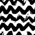 Black horizontal zig zag stripes seamless pattern Royalty Free Stock Photo