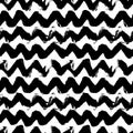 Black horizontal zig zag stripes seamless pattern Royalty Free Stock Photo