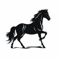 Black Horse Running Graphic Symbolism And Clean Design Royalty Free Stock Photo