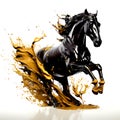 Black horse running Royalty Free Stock Photo