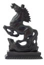 Black horse statue for power.