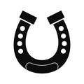 Black horseshoe silhouette icon isolated on white background. Royalty Free Stock Photo