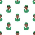 Black Hostess Avatar Icon Seamless Pattern Royalty Free Stock Photo