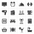 Black Hotel and Motel facilities icons