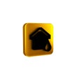 Black House flood icon isolated on transparent background. Home flooding under water. Insurance concept. Security