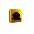 Black House flood icon isolated on transparent background. Home flooding under water. Insurance concept. Security