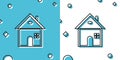 Black House icon isolated on blue and white background. Home symbol. Random dynamic shapes. Vector Illustration Royalty Free Stock Photo