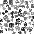 Black House intercom system icon isolated seamless pattern on white background. Vector Illustration