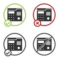 Black House intercom system icon isolated on white background. Circle button. Vector Illustration