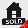 House Sold Vector Icon - Isolated On Transparent Background