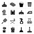 Black Household objects and tools icons