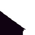 Black housetop little house. Roof. Vector Abstraction welcome on roofing works illustration