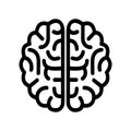 Black human brain icon - vector Royalty Free Stock Photo